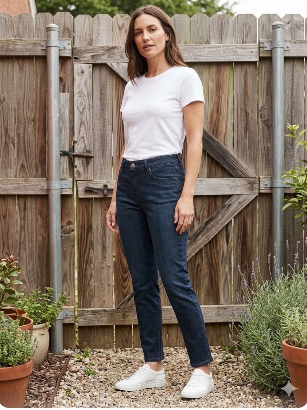 👗Chico’s girlfriend slim leg Women's Dark Indigo Skinny Jeans